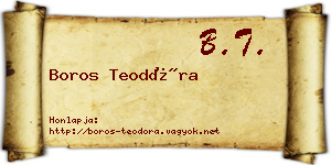 Boros Teodóra névjegykártya