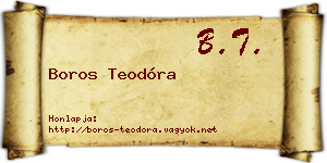 Boros Teodóra névjegykártya